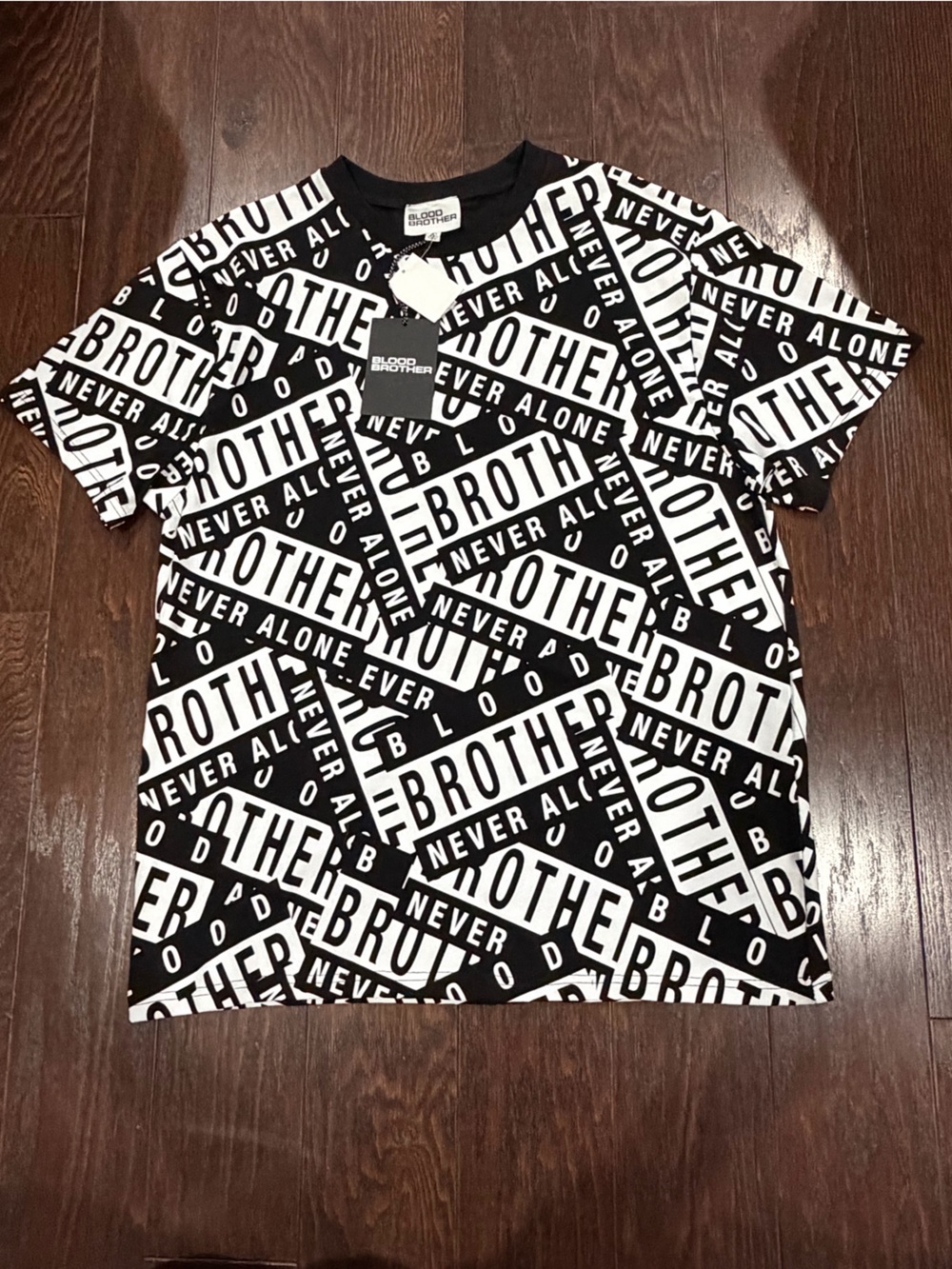 Blood Brother Black All Over Graphic Print Size Large Streetwear NEW